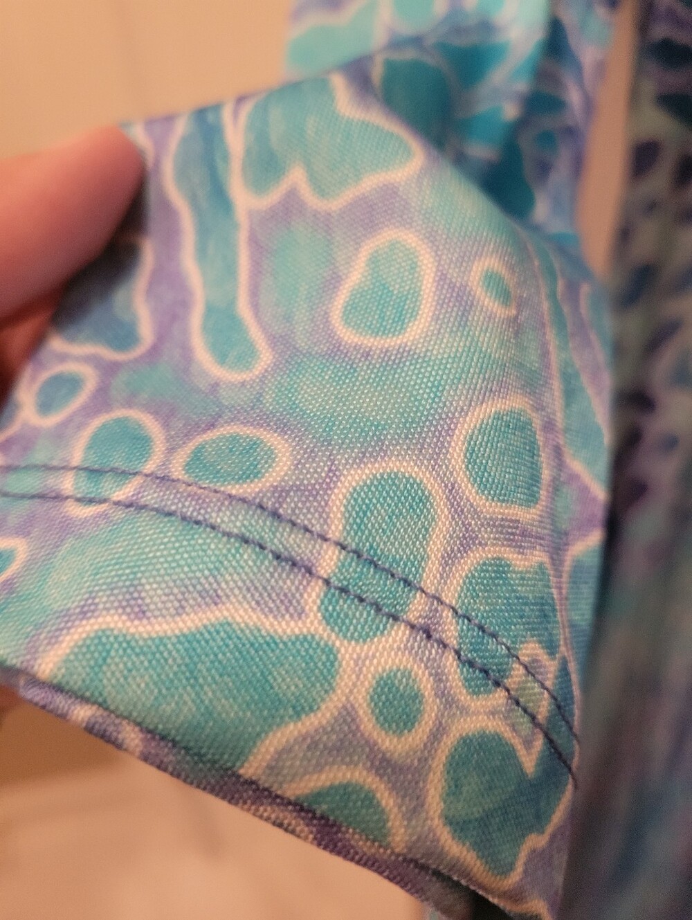 Leggiadro Aqua and Navy Printed Midi Dress - Picture 3 of 4
